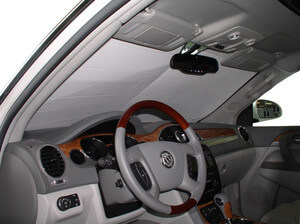 Heatshield Windshield Sun Shade for 2009 Buick Enclave (interior view)