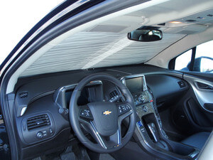 Heatshield Windshield Sun Shade for 2013 Chevrolet Volt (interior view)