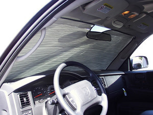 Heatshield Windshield Sun Shade for 2001 Dodge Dakota (interior view)