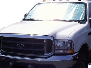 Heatshield Windshield Sun Shade for 1999-2007 Ford F-550 (exterior view)
