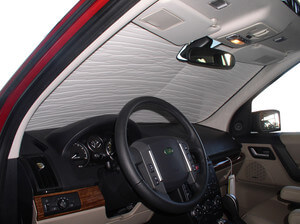Heatshield Windshield Sun Shade for 2009 Land Rover LR2 (interior view)
