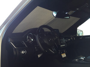 Heatshield Windshield Sun Shade for 2018 Mercedes GLS-Class (interior view)