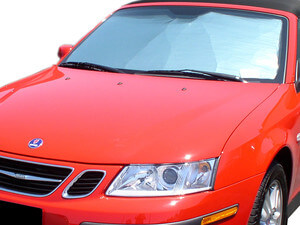 Heatshield Windshield Sun Shade for 2003-2011 Saab 9-3 (exterior view)
