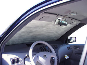 Heatshield Windshield Sun Shade for 2002 Toyota Prius (interior view)