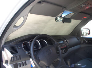 Heatshield Windshield Sun Shade for 2015 Toyota Tacoma (interior view)