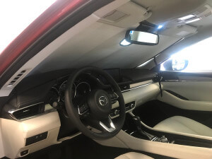 Heatshield Windshield Sun Shade for 2017 Mazda Mazda6 (interior view)