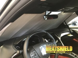 Heatshield Windshield Sun Shade for 2018 Acura NSX (interior view)