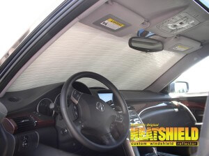 Heatshield Windshield Sun Shade for 2006 Acura RL (interior view)