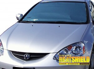 Heatshield Windshield Sun Shade for 2002, 2003, 2004, 2005, 2006 Acura RSX (exterior view)