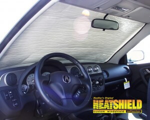 Heatshield Windshield Sun Shade for 2005 Acura RSX (interior view)