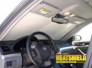 Heatshield Windshield Sun Shade for 2006 Acura TSX (interior view)