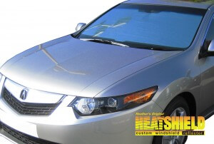 Heatshield Windshield Sun Shade for 2009, 2010, 2011, 2012, 2013, 2014 Acura TSX (exterior view)