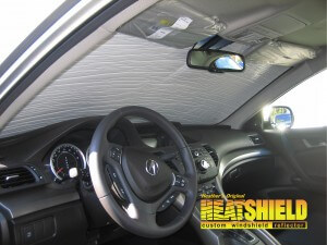 Heatshield Windshield Sun Shade for 2011 Acura TSX (interior view)