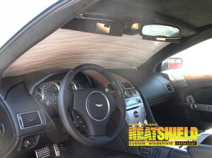 Heatshield Windshield Sun Shade for 2008 Aston Martin DB9 (interior view)