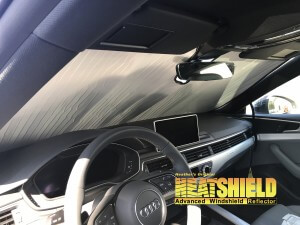 Heatshield Windshield Sun Shade for 2018 Audi S5 Sportback (interior view)