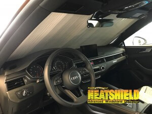 Heatshield Windshield Sun Shade for 2018 Audi A5 (interior view)