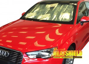 Heatshield Windshield Sun Shade for 2015, 2016, 2017, 2018, 2019, 2020 Audi A3 (exterior view)