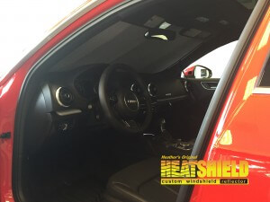 Heatshield Windshield Sun Shade for 2016 Audi A3 (interior view)