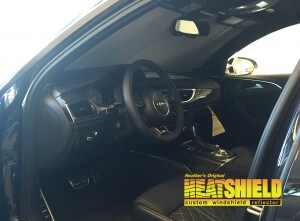 Heatshield Windshield Sun Shade for 2018 Audi S6 (interior view)