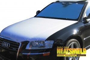 Heatshield Windshield Sun Shade for 2004-2010 Audi S8 (exterior view)