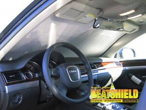 Heatshield Windshield Sun Shade for 2010 Audi S8 (interior view)