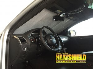 Heatshield Windshield Sun Shade for 2016 Audi Q7 (interior view)