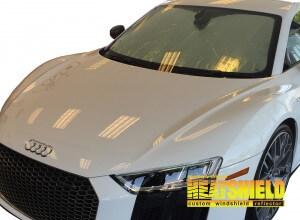 Heatshield Windshield Sun Shade for 2016-2023 Audi R8 (exterior view)