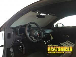 Heatshield Windshield Sun Shade for 2017 Audi R8 (interior view)