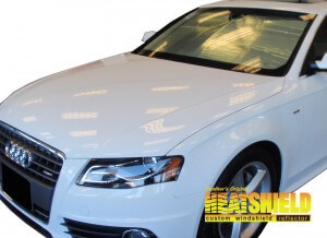Heatshield Windshield Sun Shade for 2009-2016 Audi S4 (exterior view)