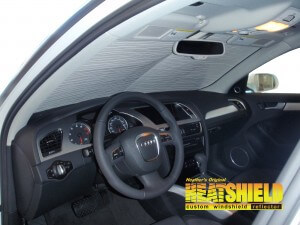 Heatshield Windshield Sun Shade for 2014 Audi S4 (interior view)