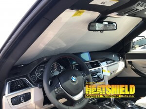 Heatshield Windshield Sun Shade for 2017 BMW 3-Series GT (interior view)