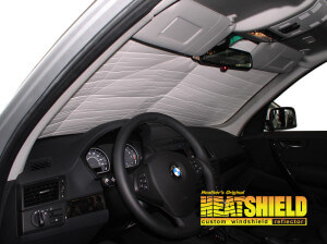 Heatshield Windshield Sun Shade for 2007 BMW X3 (interior view)