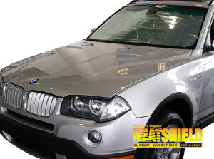 Heatshield Windshield Sun Shade for 2004-2010 BMW X3 (exterior view)