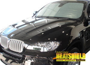 Heatshield Windshield Sun Shade for 2008, 2009, 2010, 2011, 2012, 2013 BMW X6 (exterior view)
