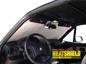 Heatshield Windshield Sun Shade for 2000 BMW Z3 (interior view)