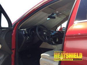 Heatshield Windshield Sun Shade for 2016 Buick Envision (interior view)
