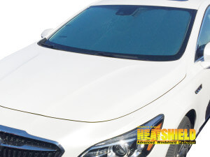 Heatshield Windshield Sun Shade for 2017, 2018, 2019 Buick LaCrosse (exterior view)