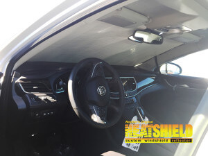 Heatshield Windshield Sun Shade for 2017 Buick LaCrosse (interior view)