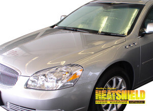 Heatshield Windshield Sun Shade for 2006, 2007, 2008, 2009, 2010, 2011 Buick Lucerne (exterior view)