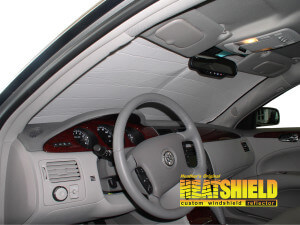 Heatshield Windshield Sun Shade for 2006 Buick Lucerne (interior view)