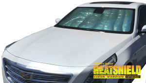 Heatshield Windshield Sun Shade for 2016, 2017, 2018, 2019, 2020 Cadillac CT6 (exterior view)