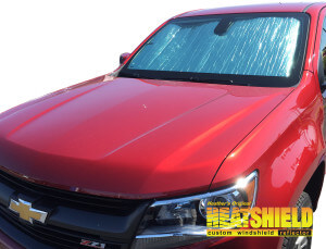 Heatshield Windshield Sun Shade for 2015-2022 Chevrolet Colorado (exterior view)