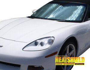 Heatshield Windshield Sun Shade for 2005-2013 Chevrolet Corvette (exterior view)