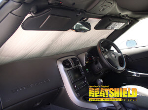 Heatshield Windshield Sun Shade for 2009 Chevrolet Corvette (interior view)