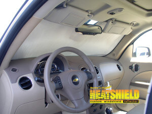 Heatshield Windshield Sun Shade for 2009 Chevrolet HHR (interior view)