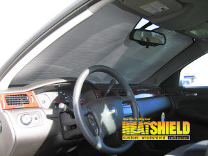 Heatshield Windshield Sun Shade for 2008 Chevrolet Impala (interior view)