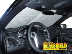 Heatshield Windshield Sun Shade for 2013 Chrysler 200 (interior view)