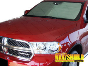 Heatshield Windshield Sun Shade for 2011-2024 Dodge Durango (exterior view)