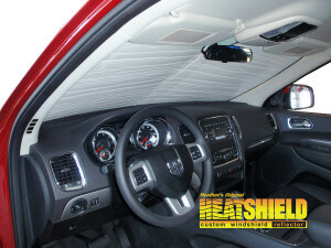 Heatshield Windshield Sun Shade for 2014 Dodge Durango (interior view)