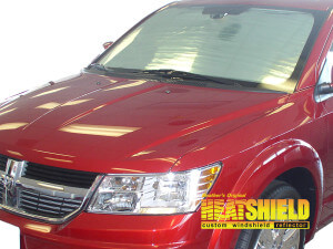 Heatshield Windshield Sun Shade for 2009-2020 Dodge Journey (exterior view)